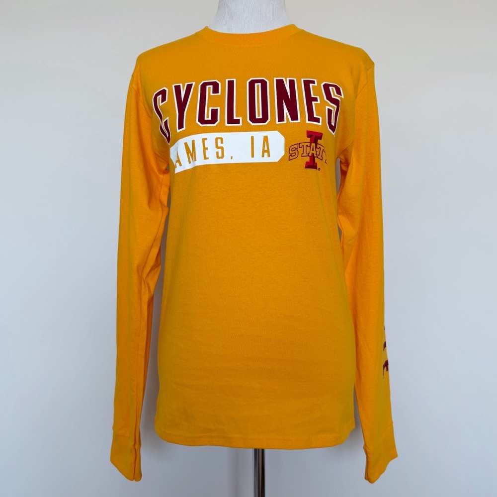 Iowa State Cyclones Long Sleeve Shirt Mens Size Small Yellow Red NCAA Football